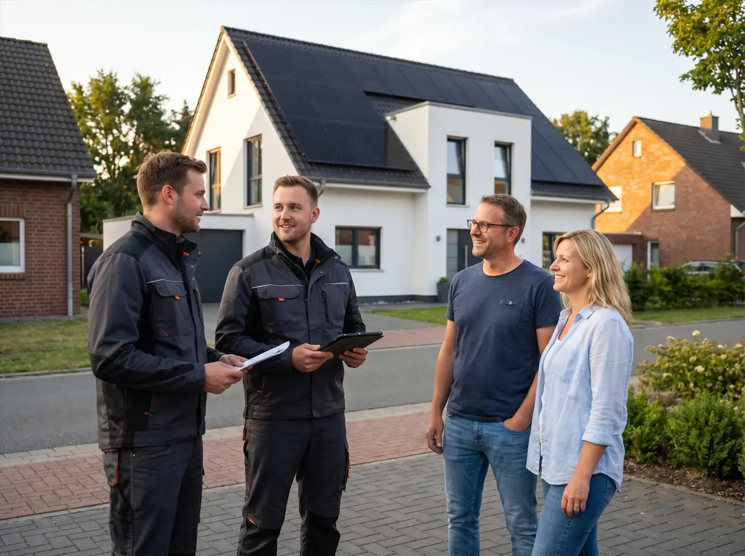 Beratung vor Ort zur Photovoltaikanlage an einem Einfamilienhaus in Dorsten
